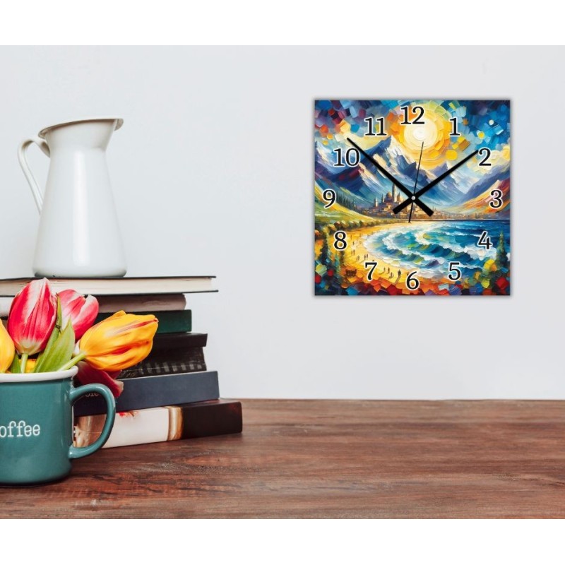 Orologio da parete artistico – Paesaggio marino impressionista