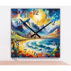 Orologio da parete artistico – Paesaggio marino impressionista