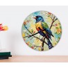 Orologio da parete artistico – Uccello multicolore con stampa materica