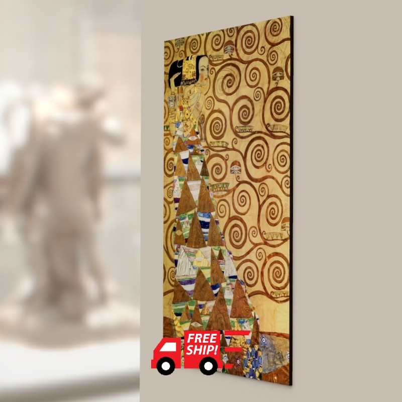 Replica di qualità museale su legno – Gustav Klimt – Stoclet Frieze: Expectation – 30 x 49,5 cm