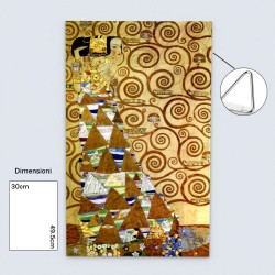 Replica di qualità museale "Expectation" di Klimt – 30x49 cm – Arte decorativa su legno