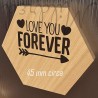 Magnete Esagono Love Personalizzato - Segnaposto Matrimonio in Legno Made in Italy