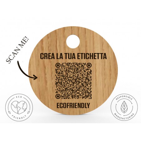 20% Tag cerchio in legno personalizzabile con logo testo