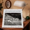 Quadretto in legno con frase dantesca e illustrazione di Gustave Doré - Caronte e l’Acheronte